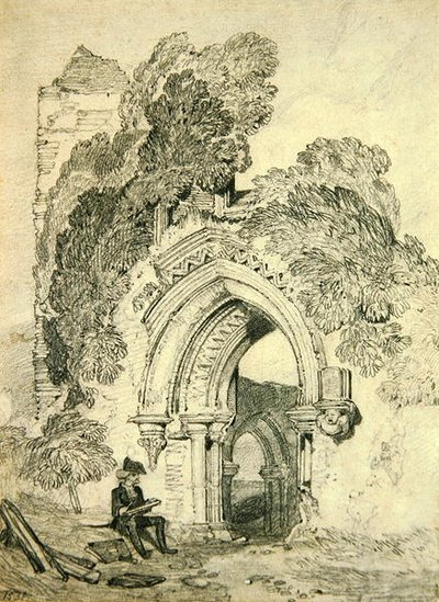 Romanesk Harabe (kağıt üzerine kurşun kalem) by John Sell Cotman