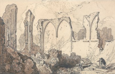 Free School, Thetford, Suffolk'un arkasındaki harabe by John Sell Cotman