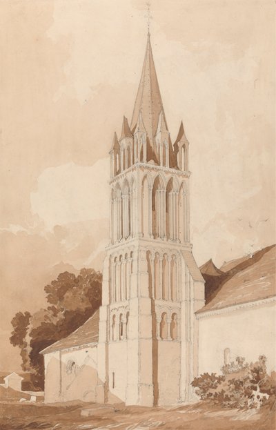 Ifs Kilisesi'nin Güney-Doğu Görünümü, Caen Yakını, Normandiya by John Sell Cotman