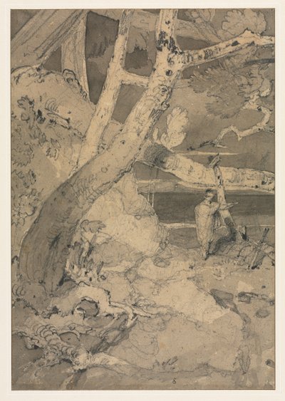 Orman Manzarasında Gezgin, 1806. by John Sell Cotman