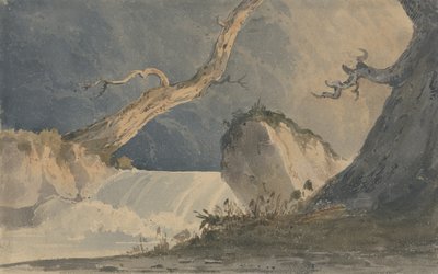 Issız Bir Manzarada Şelale (kağıt üzerine suluboya) by John Sell Cotman