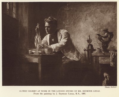 Alfred Gilbert, İngiliz heykeltıraş (fotogravür) by John Seymour (after) Lucas