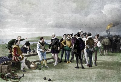 Görünürde Armada, Plymouth çapa, 1880, 1911 by John Seymour Lucas