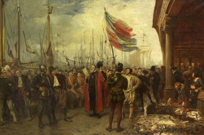 Silaha Çağrı - Plymouth Quay by John Seymour Lucas