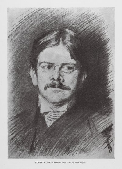 Edwin A Abbey (gravür) by John Singer (after) Sargent