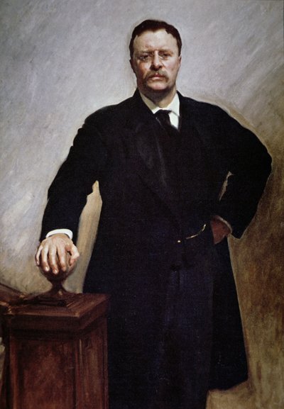 Theodore Roosevelt (renkli taş) by John Singer (after) Sargent