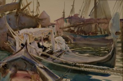 Giudecca üzerinde çizim yaparken by John Singer Sargent