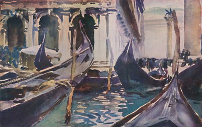 Piazzetta'nın yanındaki gondollar, c1904, 1925. by John Singer Sargent