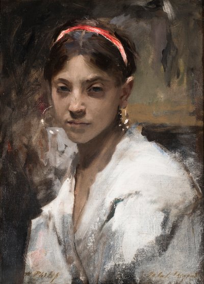 Bir Capri Kızının Başı, 1878 by John Singer Sargent