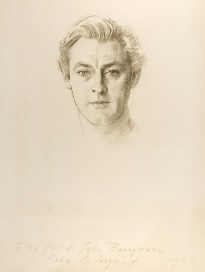 John Barrymore, 1923 (kağıt üzerinde mum boya) by John Singer Sargent
