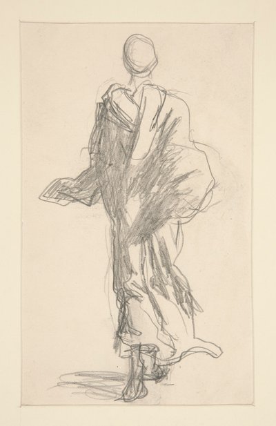 Drapeli Figürün Arkadan Görünümü by John Singer Sargent