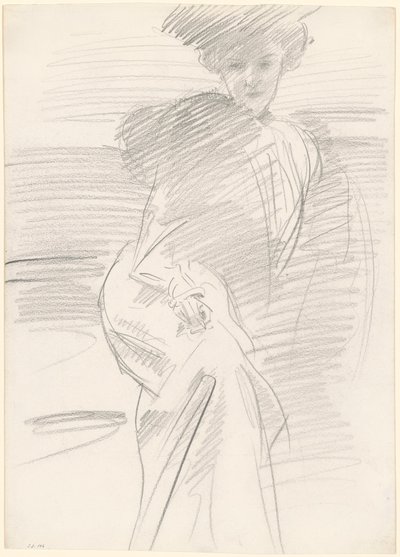 Oturan Kadın, c. 1890-1900. by John Singer Sargent