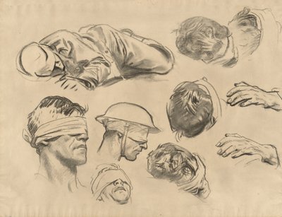 Gassed, 1918-1919 için Çalışmalar. by John Singer Sargent