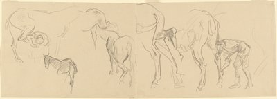Önde Pabuç Atma Çalışmaları [recto], 1918. by John Singer Sargent