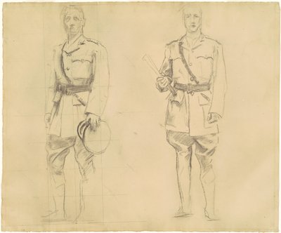 Generaller Plumer ve Haig'in Birinci Dünya Savaşı Genel Subayları için Çalışmaları [recto], 1920-1922. by John Singer Sargent
