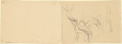 "Cephede Pabuçlu Atlar" Çalışması [verso] by John Singer Sargent
