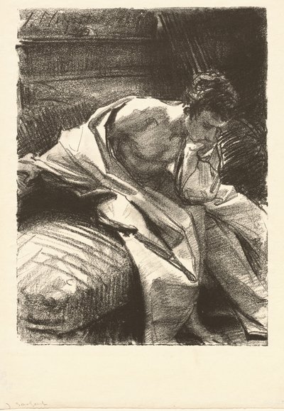 Oturan Bir Adamın Çalışması by John Singer Sargent