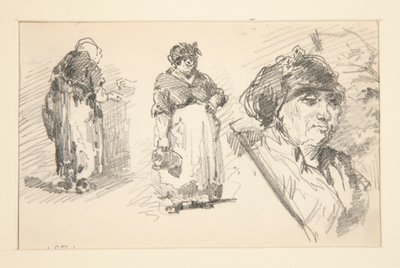 İki Ayakta Figür ve Bir Kafa by John Singer Sargent