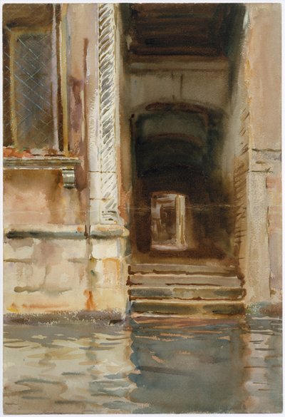 Venedik Geçidi, c.1905 (wc, guaş ve beyaz dokuma kağıt üzerine grafit) by John Singer Sargent
