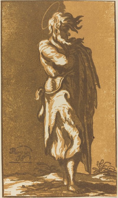 Erkek Aziz, Kolları Katlanmış, Sağa Bakmış Ayakta by John Skippe after Parmigianino