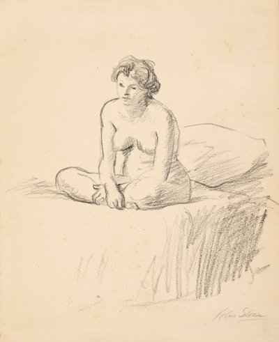 Oturmuş Çıplak by John French Sloan
