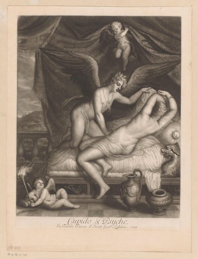 Aşk tanrısı ve Psyche yatakta Cupid & Psyche (nesne üzerindeki başlık) tanrıların aşk işleri (dizi adı) Tanrıların Aşkları (dizi adı) by John Smith