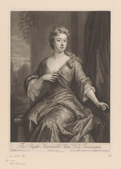 Portret van Anne Newport Çok Saygıdeğer Ann Lady Torrington (nesne üzerine başlık) by John Smith