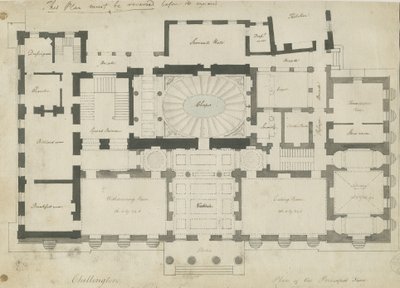 Chillington Hall: kalem ve karakalem, nd [1789] by John Soane