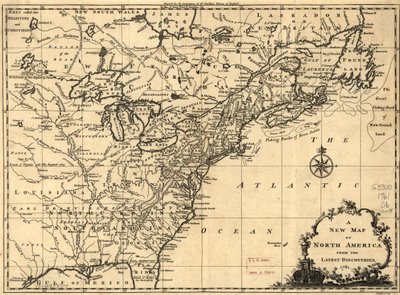 En son keşiflerden elde edilen yeni bir Kuzey Amerika haritası. LOC 75693504 by John Spilsbury