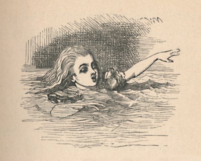 Alice gözyaşı denizinde, 1889 by John Tenniel
