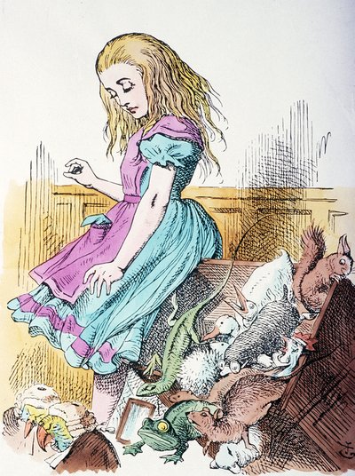 Alice hayvanlarla çevrili by John Tenniel