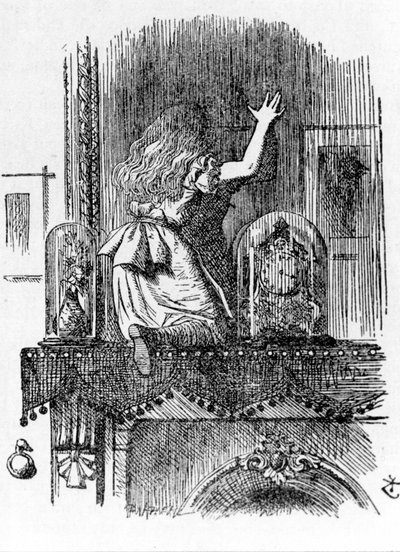 Alice aynayı boydan boya geçiyor - Lewis Carroll