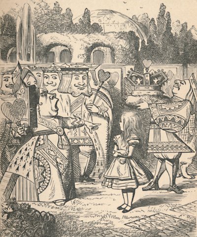 Başını kaldır! Alice ve Kızıl Kraliçe, 1889 by John Tenniel