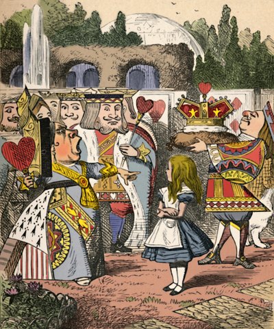 Başını kaldır! Alice ve Kızıl Kraliçe, 1889 by John Tenniel