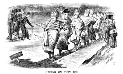 İnce Buz Üzerinde Kaymak, 1869 by John Tenniel