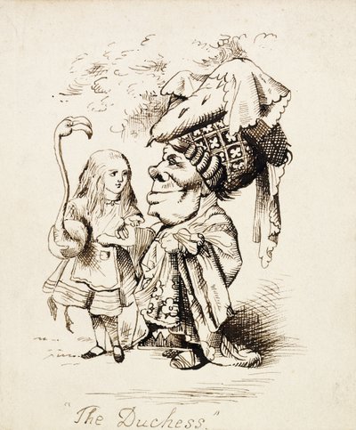Düşes, c.1865 (kalem ve kahverengi mürekkep) by John Tenniel