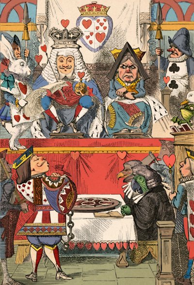 Kral ve Kupa Kraliçesi Mahkemede, 1889 by John Tenniel