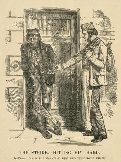 Çarpmanın sonucu - Çalışma Evi. Punch'tan çizgi film, Londra by John Tenniel