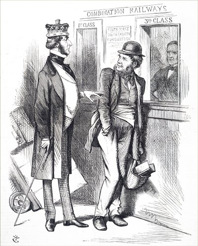 Yükselen demiryolu ücretleri. by John Tenniel