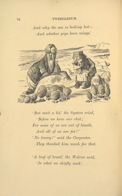 Deniz aygırı ve istiridyeli marangoz. by John Tenniel