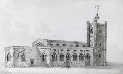 Eski St Giles kilisesi, c.1718 (gravür) by John Thomas (after) Smith