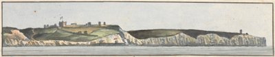 Dover Kalesi, Kuzey Doğu, 1/2 Kuzey (bir binek üzerindeki beş çizimden biri) by John Thomas Serres
