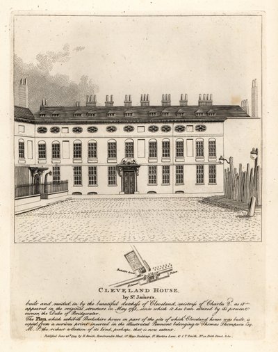 Cleveland House, St James Sarayı, Londra by John Thomas Smith