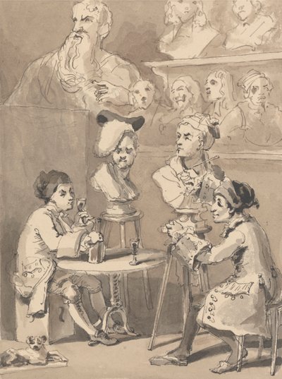 Büstü için Roubiliac'a Oturan Hogarth by John Thomas Smith