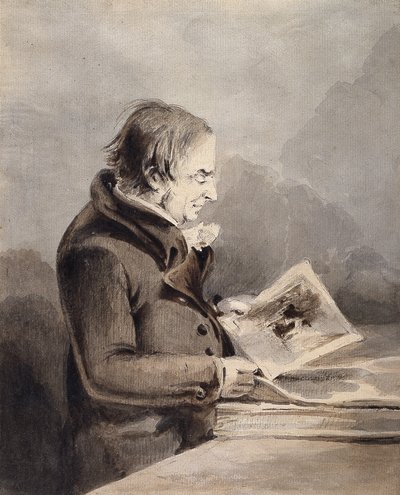 British Museum'da JMW Turner (beyaz kağıt üzerine kurşun kalem üzerine kahverengi ve gri mürekkep akıyor) by John Thomas Smith