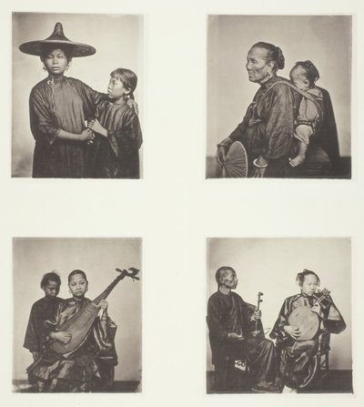 Tekne Kızları, Bir Kanton Kayıkçı ve Çocuk, Müzisyenler, Müzisyenler, c. 1868. by John Thomson