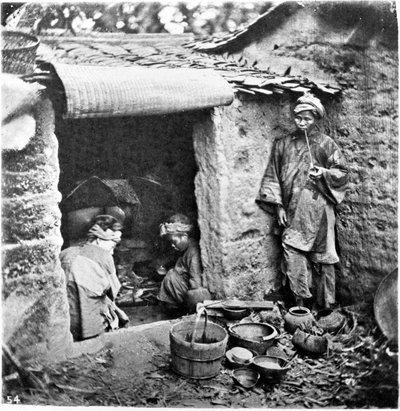 Çin, basit bir aile, 1870 dolayları (fotoğraf) by John Thomson