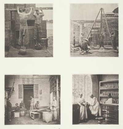 Sarma Kokulu Kapari ve Barut Çayları, İhracata Yönelik Çay Tartımı, Çay Evi..., c. 1868. by John Thomson