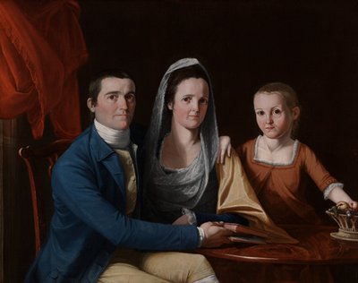 Jonathan Trumbull, Jr., Eunice Backus Trumbull ve Faith Trumbull (daha sonra Faith Trumbull Wadsworth) (1740) by John Trumbull