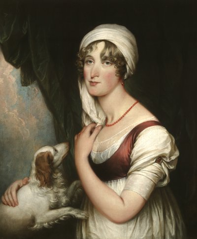 Bir Spaniel ile Sarah Trumbull, c.1802 by John Trumbull